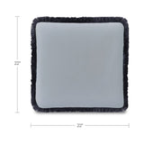Yasmin Light Blue Faux Mohair Square Cushion by MOES at Eve Furniture