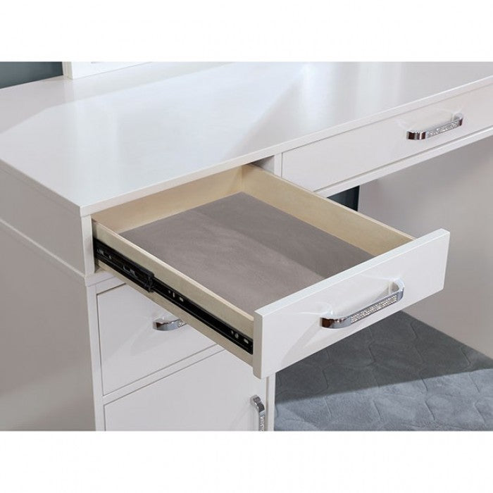 Yasmine Luminous White Vanity Set by Furniture of America at Eve Furniture