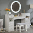 Yasmine Luminous White Vanity Set by Furniture of America at Eve Furniture
