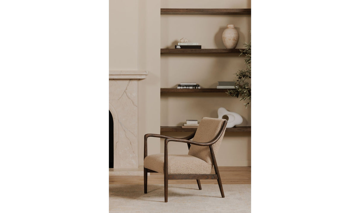 Yates Accent Chair Beige Faux Shearling by Moe's Home at Eve Furniture