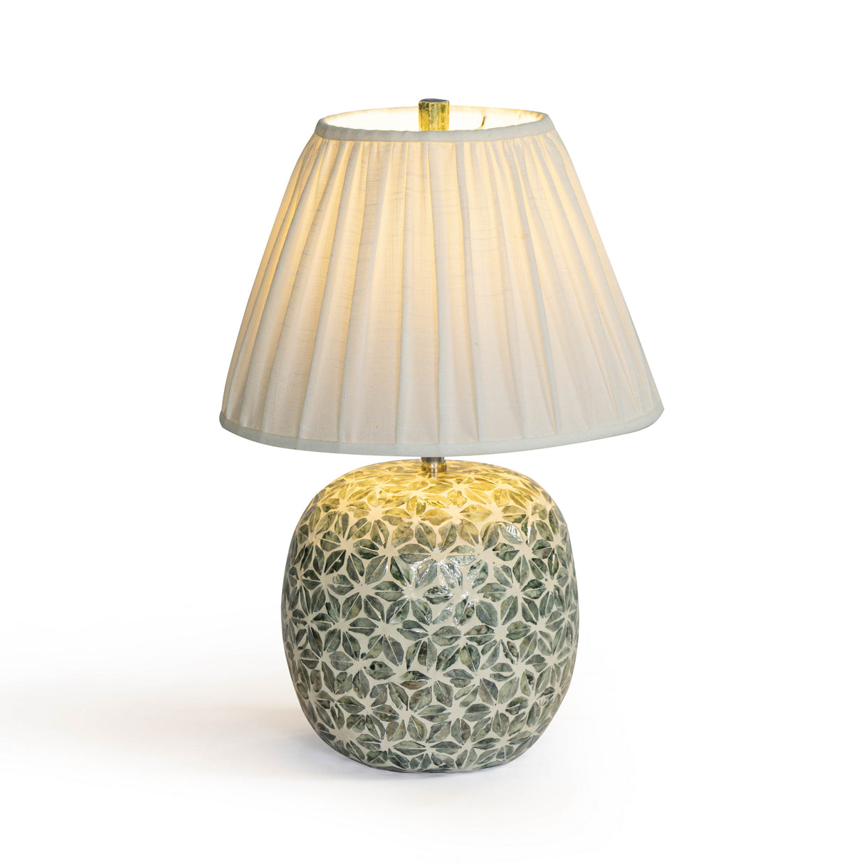 Yaya Green Capiz Shell Table Lamp by TOV Furniture at Eve Furniture
