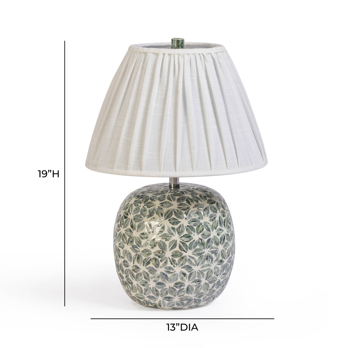 Yaya Green Capiz Shell Table Lamp by TOV Furniture at Eve Furniture