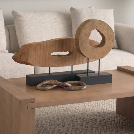 Yeadon I Brown Shaped Oval Wood Object by Mercana at Eve Furniture