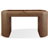Yeal Leather Upholstered Storage Console Table with Wooden Tray Top by Modus Furniture at Eve Furniture
