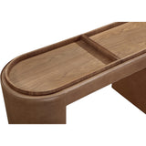 Yeal Leather Upholstered Storage Console Table with Wooden Tray Top by Modus Furniture at Eve Furniture