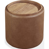 Yeal Leather Upholstered Storage End Table with Wooden Tray Top by Modus Furniture at Eve Furniture