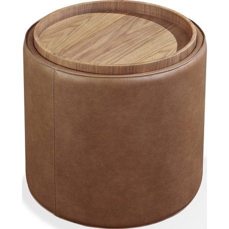 Yeal Leather Upholstered Storage End Table with Wooden Tray Top by Modus Furniture at Eve Furniture