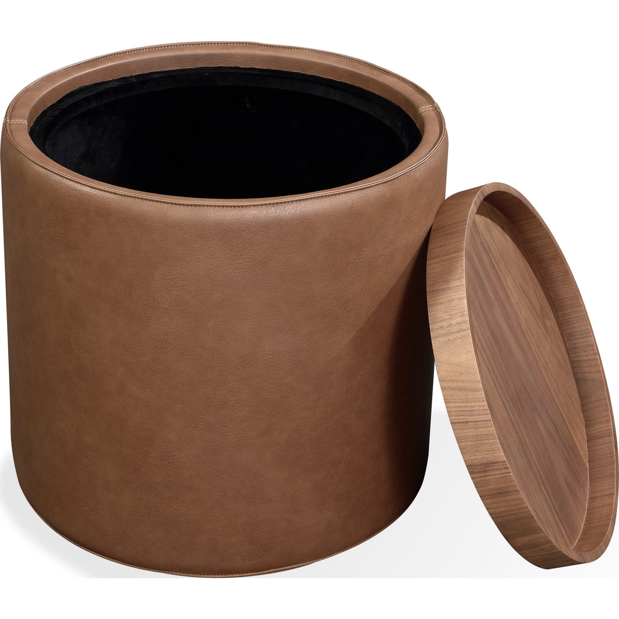 Yeal Leather Upholstered Storage End Table with Wooden Tray Top by Modus Furniture at Eve Furniture