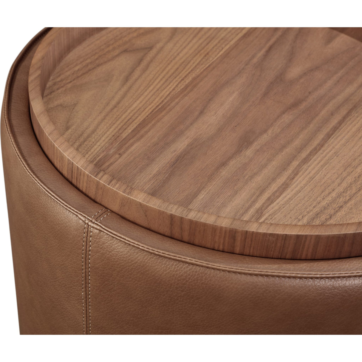 Yeal Leather Upholstered Storage End Table with Wooden Tray Top by Modus Furniture at Eve Furniture
