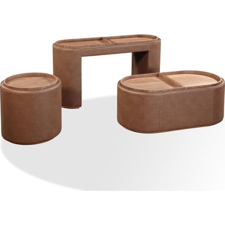 Yeal Leather Upholstered Storage End Table with Wooden Tray Top by Modus Furniture at Eve Furniture