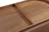 Yeal Sahara Leather Upholstered Storage Coffee Table with Wooden Tray Top and Casters by Modus Furniture at Eve Furniture
