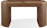 Yeal Sahara Leather Upholstered Storage Console Table with Wooden Tray Top by Modus Furniture at Eve Furniture