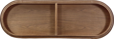 Yeal Sahara Leather Upholstered Storage Console Table with Wooden Tray Top by Modus Furniture at Eve Furniture