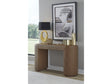 Yeal Sahara Leather Upholstered Storage Console Table with Wooden Tray Top by Modus Furniture at Eve Furniture