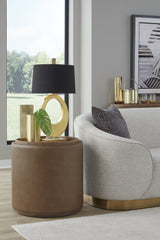 Yeal Sahara Leather Upholstered Storage End Table with Wooden Tray Top by Modus Furniture at Eve Furniture
