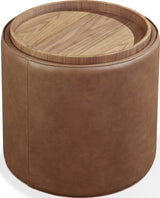 Yeal Sahara Leather Upholstered Storage End Table with Wooden Tray Top by Modus Furniture at Eve Furniture