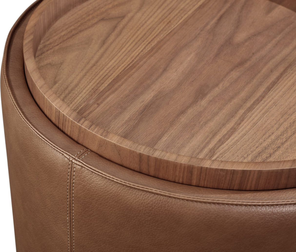 Yeal Sahara Leather Upholstered Storage End Table with Wooden Tray Top by Modus Furniture at Eve Furniture