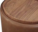 Yeal Sahara Leather Upholstered Storage End Table with Wooden Tray Top by Modus Furniture at Eve Furniture