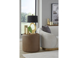 Yeal Sahara Leather Upholstered Storage End Table with Wooden Tray Top by Modus Furniture at Eve Furniture