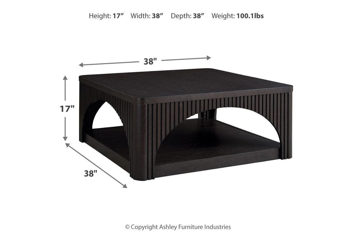 Yellink Black Coffee Table and 2 End Tables by Ashley at Eve Furniture