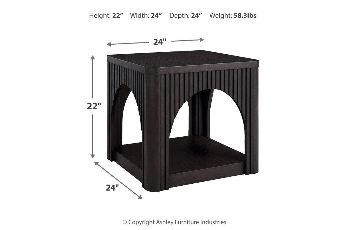 Yellink Black Coffee Table and 2 End Tables by Ashley at Eve Furniture