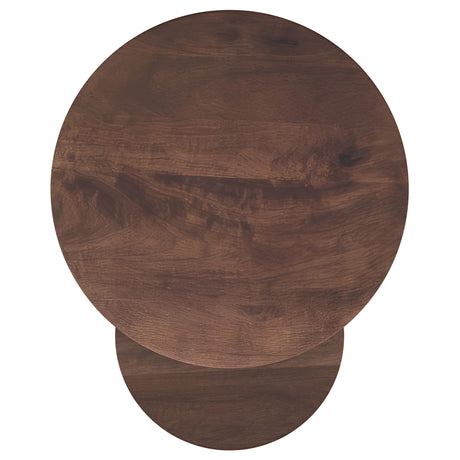 Yency Mango Brown 2-Piece Solid Wood Round Nesting Table by Coaster at Eve Furniture