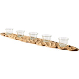 Yerba Reclaimed Mango Wood Five Tealight Table Candle Holder by Mercana at Eve Furniture