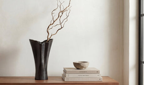 Yeri Cast Aluminum Vase Black by Moe's Home at Eve Furniture