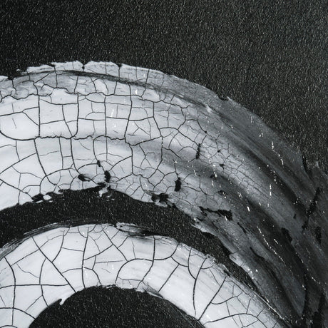 Ying (Black) by Mercana Studio a Hand Embellished Textured Framed Art Print Matted under Glass by Mercana at Eve Furniture