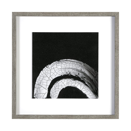 Ying (Black) by Mercana Studio a Hand Embellished Textured Framed Art Print Matted under Glass by Mercana at Eve Furniture