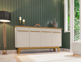 Yonkers 62.99 Sideboard in Off White and Cinnamon by Manhattan Comfort at Eve Furniture