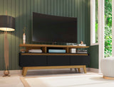 Yonkers 62.99 TV Stand in Black and Cinnamon by Manhattan Comfort at Eve Furniture