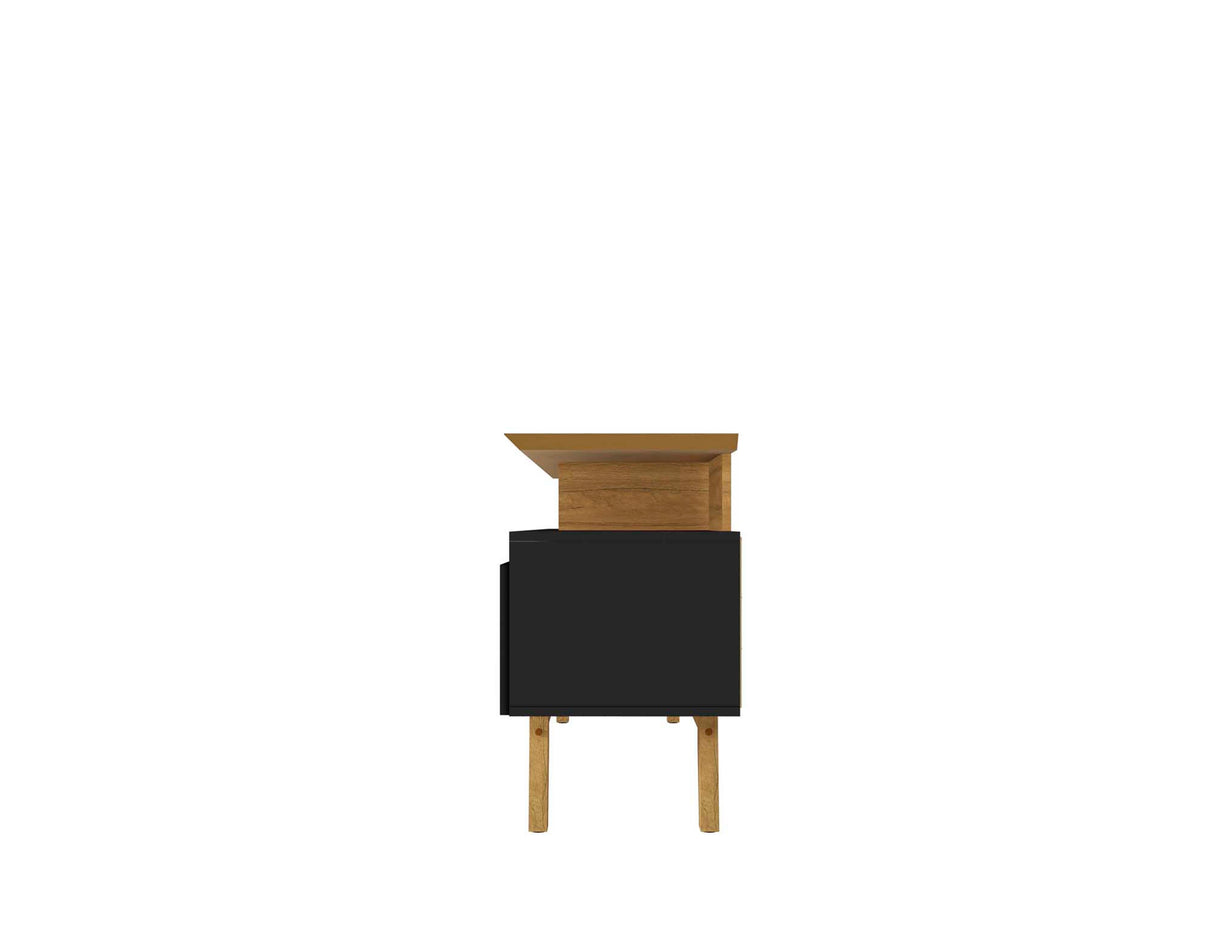 Yonkers 62.99 TV Stand in Black and Cinnamon by Manhattan Comfort at Eve Furniture