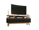 Yonkers 62.99 TV Stand in Black and Cinnamon by Manhattan Comfort at Eve Furniture