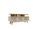 Yonkers 62.99 TV Stand in Off White and Cinnamon by Manhattan Comfort at Eve Furniture
