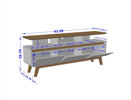 Yonkers 62.99 TV Stand in Rustic Brown by Manhattan Comfort at Eve Furniture