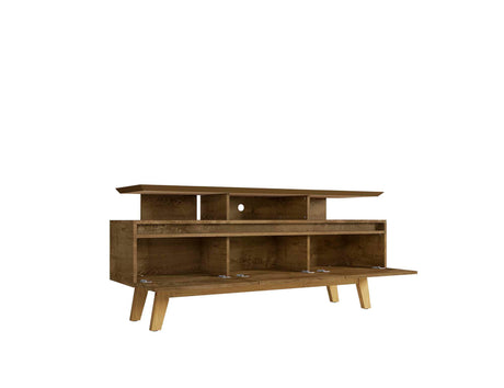 Yonkers 62.99 TV Stand in Rustic Brown by Manhattan Comfort at Eve Furniture