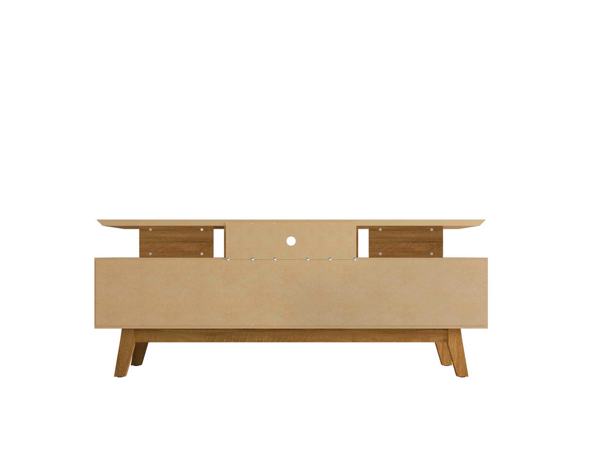 Yonkers 70.86 TV Stand in Black and Cinnamon by Manhattan Comfort at Eve Furniture