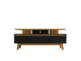 Yonkers 70.86 TV Stand in Black and Cinnamon by Manhattan Comfort at Eve Furniture