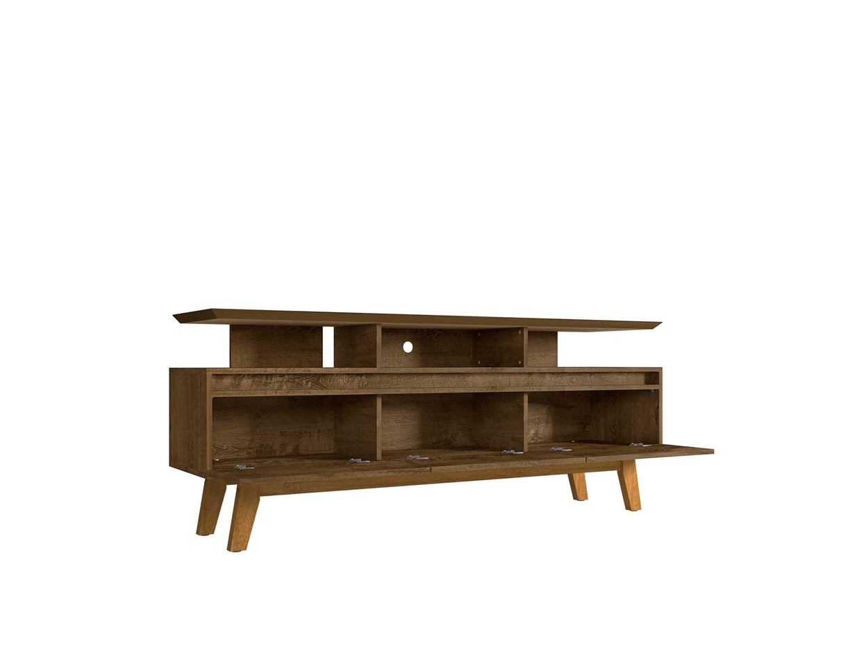 Yonkers 70.86 TV Stand in Rustic Brown by Manhattan Comfort at Eve Furniture