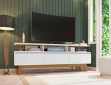 Yonkers 70.86 TV Stand in White by Manhattan Comfort at Eve Furniture