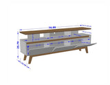 Yonkers 70.86 TV Stand in White by Manhattan Comfort at Eve Furniture