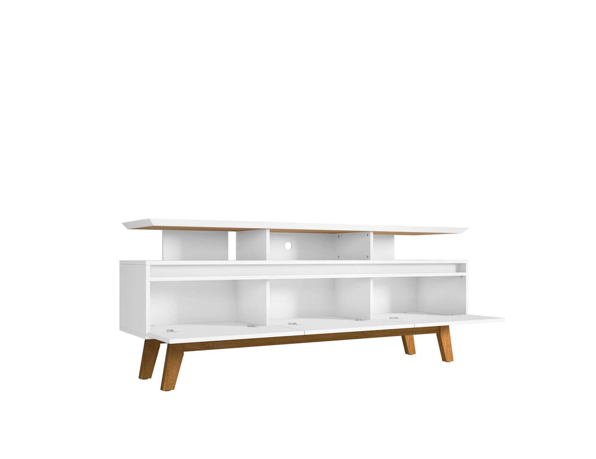 Yonkers 70.86 TV Stand in White by Manhattan Comfort at Eve Furniture