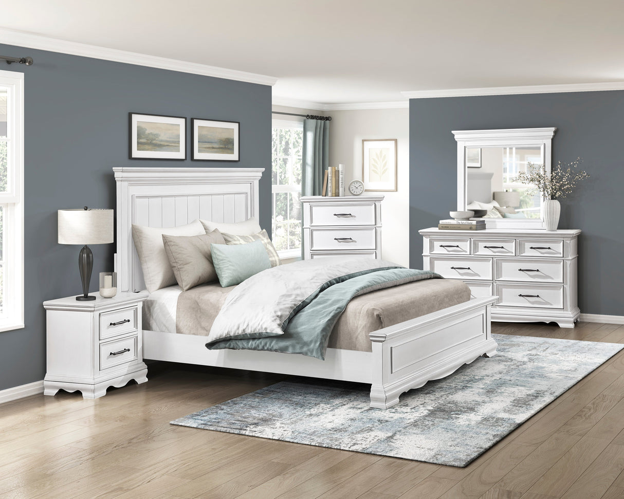 York White California King Bed by Homelegance at Eve Furniture