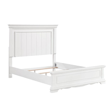 York White Queen Panel Bed by Homelegance at Eve Furniture