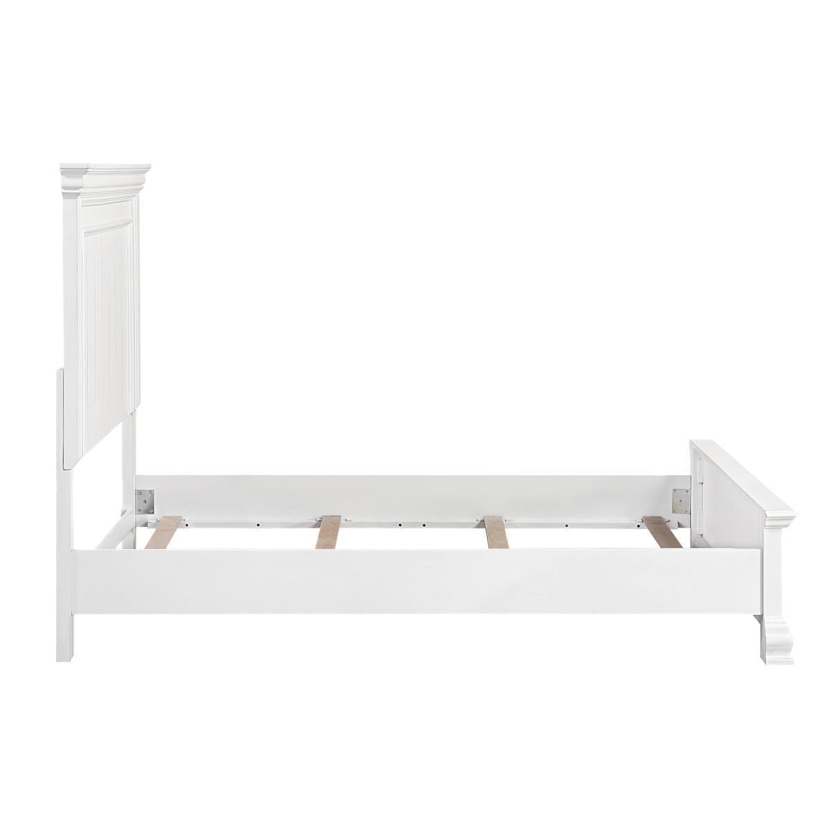 York White Eastern King Panel Bed by Homelegance at Eve Furniture