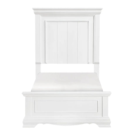 York White Twin Panel Bed by Homelegance at Eve Furniture