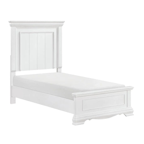 York White Twin Panel Bed by Homelegance at Eve Furniture