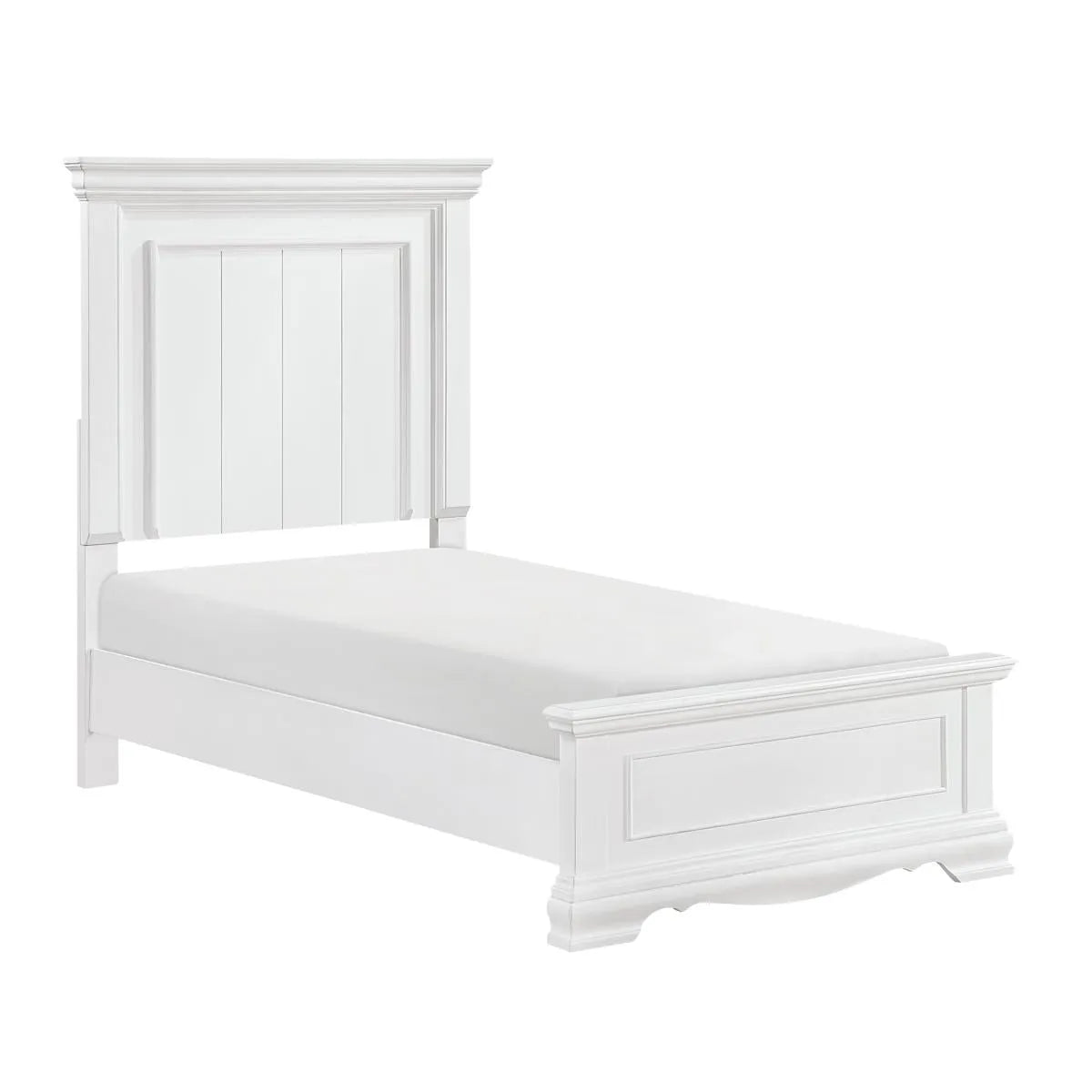 York White Twin Panel Bed by Homelegance at Eve Furniture