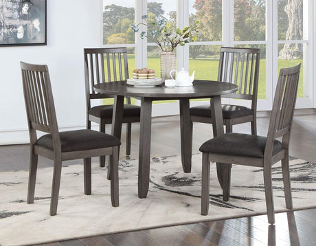 Yorktown Gray 5-Piece Round Dining Room Set by Steve Silver at Eve Furniture